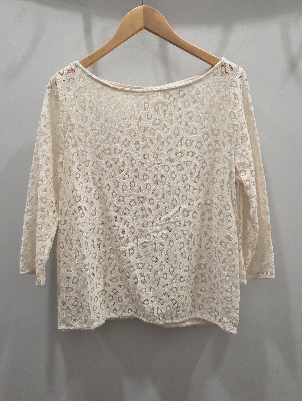 LOFT Cream Lace Blouse, Medium
